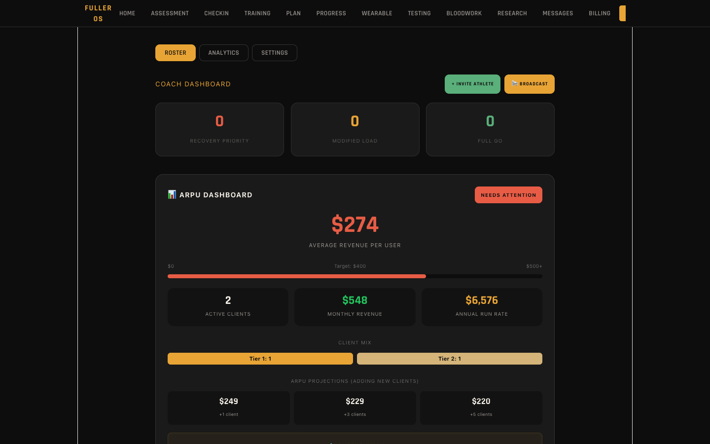 Coach Dashboard
