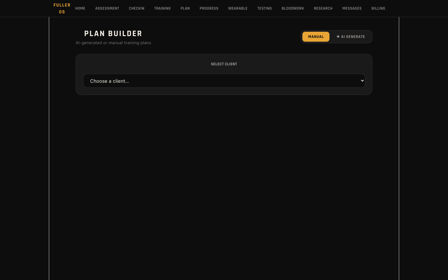 Training Plan Builder